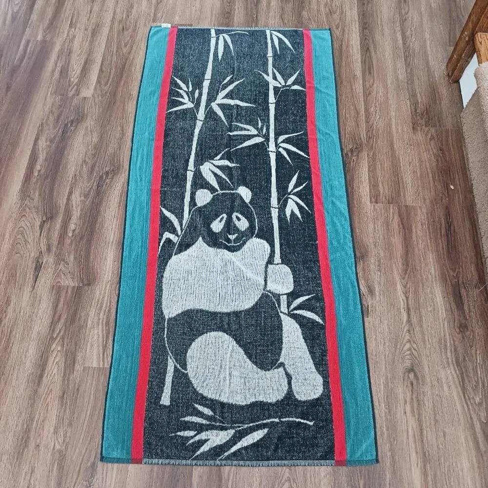 Vintage Ipanema Beach Towel Panda Bear‎ Bamboo Cecil Saybah 25 x 54